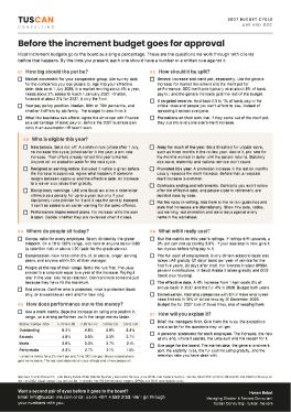 Preview of the one-page 2027 Increment Budget Checklist by Tuscan Consulting